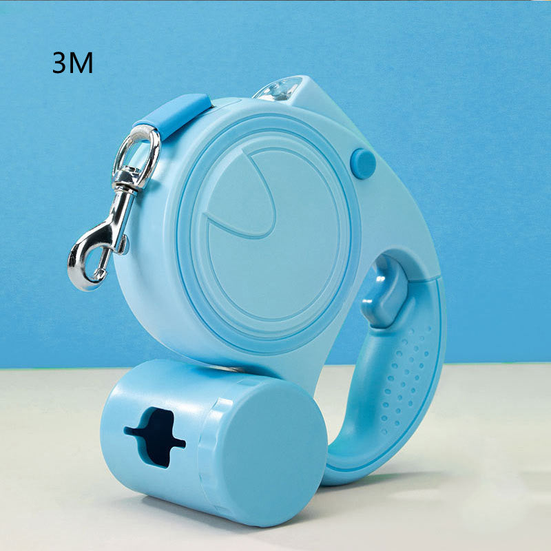 Automatic Retractable Dog Traction Rope with Light