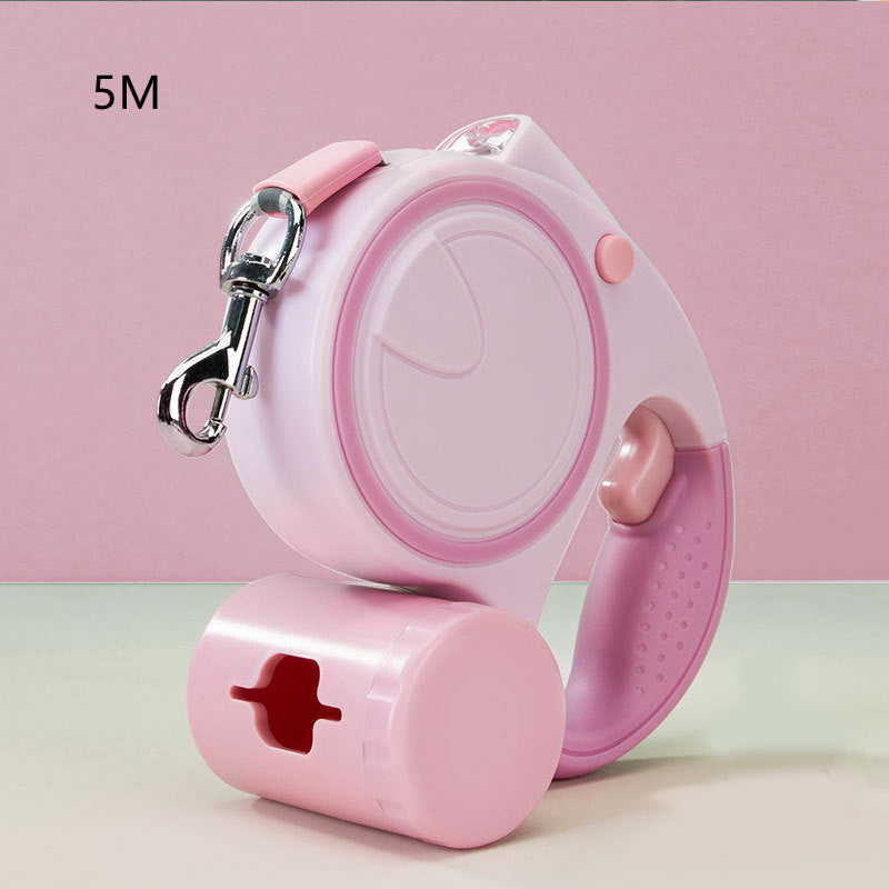 Automatic Retractable Dog Traction Rope with Light