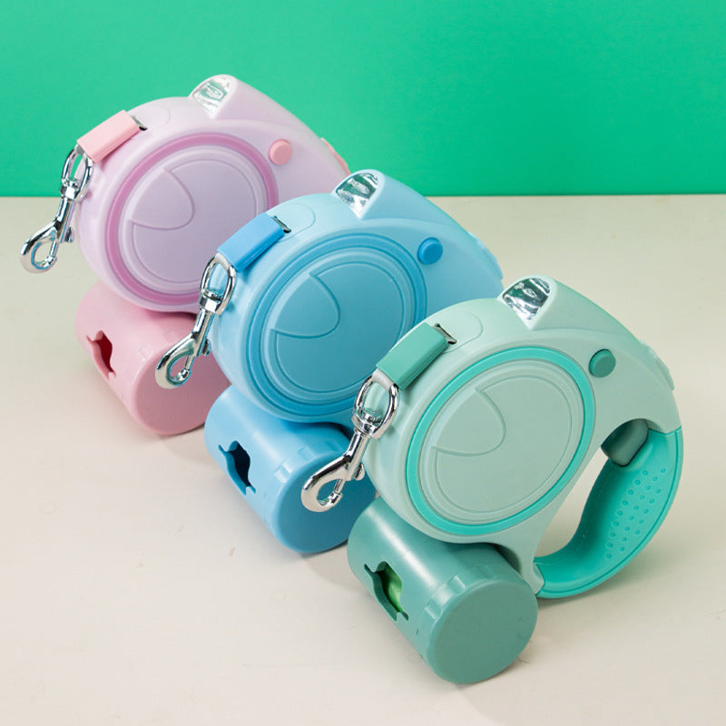 Automatic Retractable Dog Traction Rope with Light